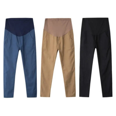 Maternity Pants Stretch Adjustable High Waist Pregnant Trousers Cotton and linen fabric M to XXXL Casual Style